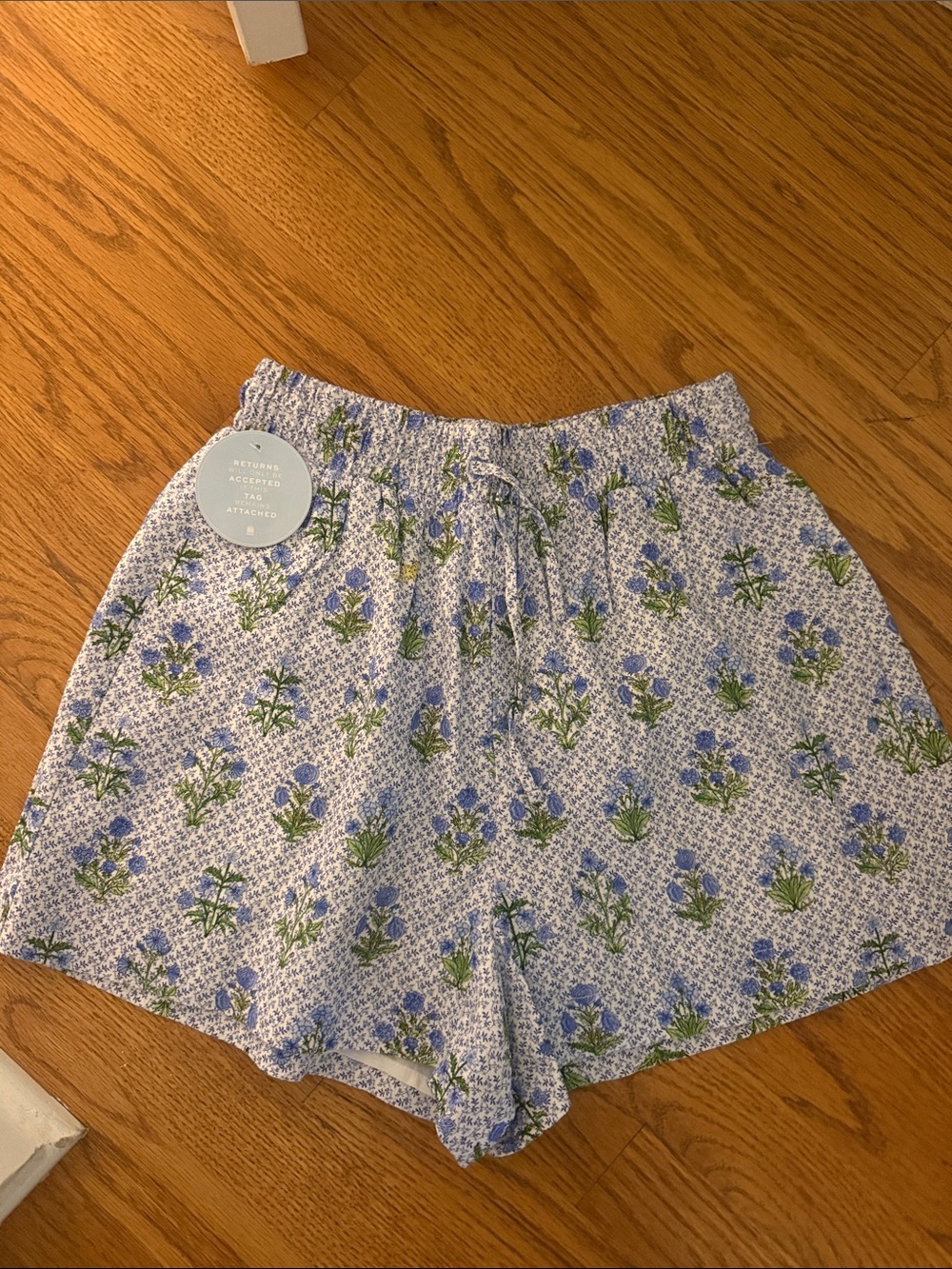 Hill House Home The Audrey Shorts - Block Print Blue
